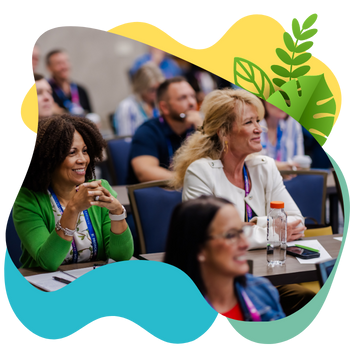 Conference attendees in a classroom